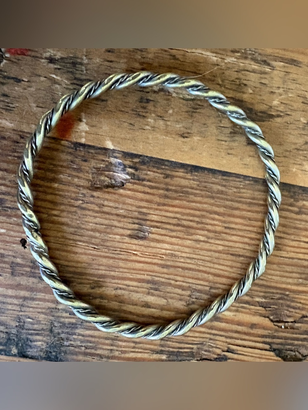 Vintage Mexico sterling silver twisted bangle bracelet - heavy
